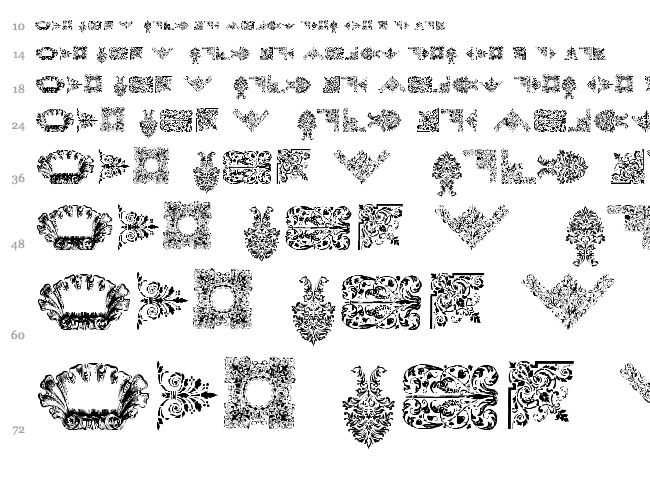 Victorian Free Ornaments font waterfall